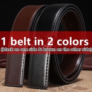 1pcs- Belts No Buckle 2.8CM/3.3CM Width Use on Both Sides Brand Pin Buckle Genuine Leather Double-si