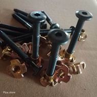 100.set Baut+mur cakar m6 panjang 5cm Baut cakar bok spiker Baut box speaker baut cakar untuk bok sp