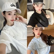 Alo  三色亮片印花雙紗T恤OS風格25年新款春夏純棉260克寬鬆短袖圓領顯瘦男女款慵懶感t恤發泡印花 短袖T恤 Cotton Short Sleeve T-shirt 恤衫 棉t恤 男女同款 男裝