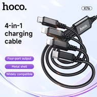 [Mới] HOCO Cáp Đôi Lightning X76 4 In1 Micro USB Type C Chính Hãng Cho iPhone 12 11 Pro Max XS Cáp S