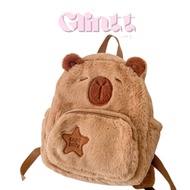 GLINTT.MY - CAPYBARA BEG GALAS YANG COMEL & TREND BERBULU SINTETIK BACKPACK CUTE SOFT & FLUFFY PUFFY