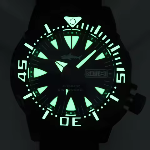 HEIMDALLR H9 Ghost Tooth Watch NH35A Caliber C3 Luminous Sapphire Crystal 200m Water Resistant Stain