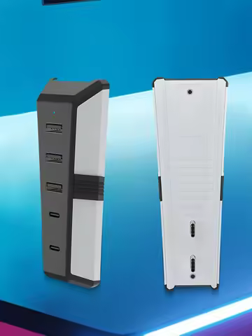 5 Ports Charger Adapter Converter with 3x USB 2.0 1x USB Type-C 1x Type-C 3.1 for PlayStation 5 Pro 