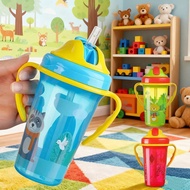 Cawan Penyusuan Bayi Comel dengan Jerami Botol Penyusuan Mudah Alih Bebas BPA Kalis Bocor dengan Pem