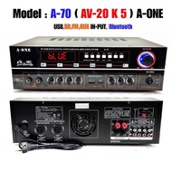 A-ONE เครื่องขยายเสียง BLUETOOTH USB MP3 SD CARDรุ่น AV-20 K5 (A-70)