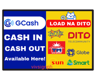 Laminated 2n1 Gcash&amp;Eloading signages, waterproof for home&amp;store A4 size 250microns