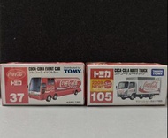 1/64 TAKARA TOMY TOMICA 可口可樂車仔  No.37 COCA-COLA EVENT CAR MADE IN CHINA 2006 &  NO 105 COCA-COLA ROU