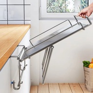 【LK9G】-Stainless Steel Foldable Countertop Storage Rack for Kitchen Space-Saving Design Extends Coun