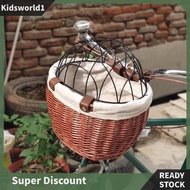 [kidsworld1.sg] Cat Dog Bicycle Storage Basket Handwoven Bike Pet Seat Front Handlebars Carrier