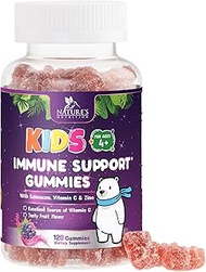Nature's Nutrition Kids Immune Support Gummies with Vitamin C, Echinacea and Zinc - Children's Suppo