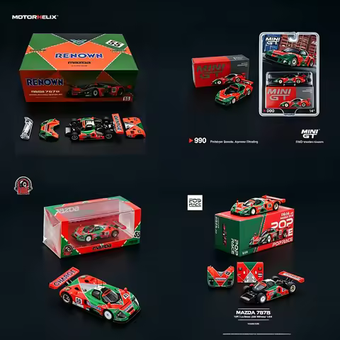 in Stock 1:64 MotorHelix/BMC/Pop Race/MiniGT Mazda 787B #55 Renown 1991 Le Mans 24H Winner Full Coll