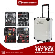 187PCS Box Hand Tool Set Case Mechanics Kit Box Organize Castors Toolbox Trolley repair Motor Car Ty