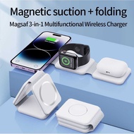 AShop Wireless Charger 3in1 Magnetic Stand Foldable iP 15W