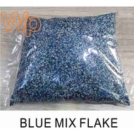 ( BLUE MIX FLAKE ) 0.7kg Epoxy Colour Flake for Toilet, Kitchen Floor Tile Leaking Anti-slip Coating