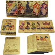 New 55pcs Cards Gold Silver Card Charizard Pikachu Rare Collection Battle Trainer Card Box Child Toy