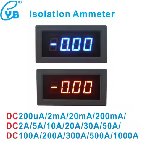 YB5135Bi LED Digital DC Current Meter Isolation Meter 20mA 200mA 2A 5A 10A 20A 50A 100A 200A 300A Mi