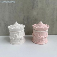 TIANCHUANG Carousel Storage Box Mold, 3D Elegant Carousel Silicone Mould, Multifunctional Handmade D