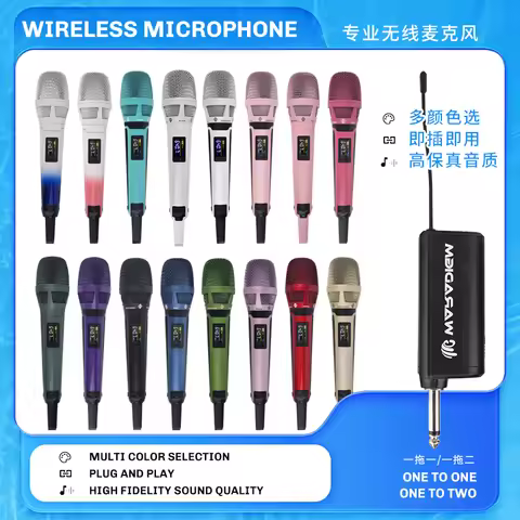 WARADIGM-SKM9000 KK205 Wireless Microphone, One for Two U Band, FM Home Sound Card, Outdoor Sound Bo
