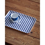Fog Linen Work Tray White Blue Stripe