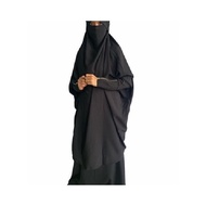 Toped - Haura Hijab Syari French Khimar Set Gamis Tanpa Lengan Setelan