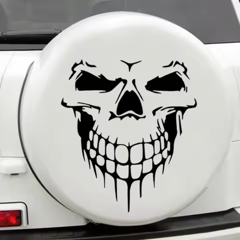 Large Size 59X53CM Skull Head Car Stickers and Decals Reflective Vinyl Car Styling Auto Engine Hood 
