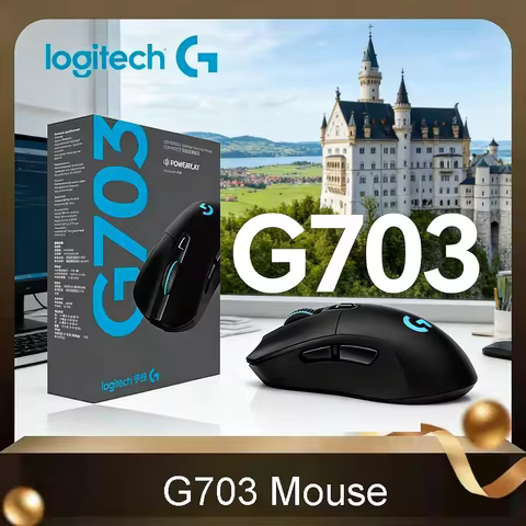 Logitech G703 Wireless Gaming Mouse HERO 25K Sensor Lightspeed Wireless RGB Lighting Ergonomic Mecha