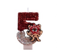 Bandai | Stranger Eleven Robin Steve Dustin Candles 0-9 Number Cake Decoration Birthday Party Cake T