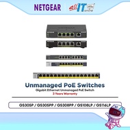 Netgear Gigabit Unmanaged PoE Switches (GS305P | GS305PP | GS308PP | GS108LP | GS116LP)