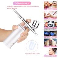 ชุดพู่กันลมชาร์จมือถือแบบ，Makeup Airbrush Kit Rechargeable Hand-held Mini Airbrush Set with Quiet Ai