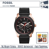 (SG LOCAL) Fossil FS5120 Machine Chronograph Leather Strap Men Watch