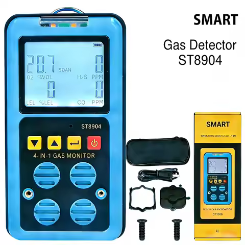 SMART SENSOR ST8904 Gas Monitor Industrial Safety Device Detecting Multiple Gases CO/H2S/O2/LEL Gas 