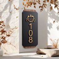 Zhaocai Cat 3D Vertical Light Door Unit Number Door Number Signage Hdb New Home Wall Decoration hous