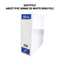 (2PCS) EASTFILE A802T PVC 80MM 2D White Ring File X 2PCS