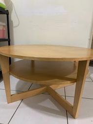 IKEA 木頭 雙層 圓桌 茶几 餐桌