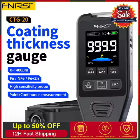FNIRSI CTG-20 Car Paint Thickness Gauge Electroplate Metal & Putty Powder Coating Thickness Gauge fo
