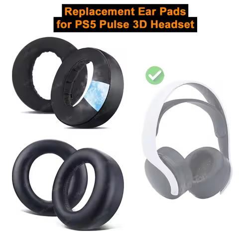 Replacement Ear Pads for PS5 Pulse 3D Wireless Headset Soft Memory Foam Cushions Protein Leather/Coo