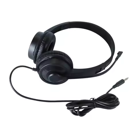 Wired 3.5 mm Headset Call Center Headphones with Microphone Noise Cancelling Over Gaming Over-Ear He