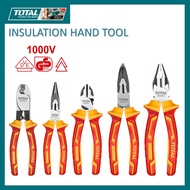 TOTAL 1000v VDE Insulated Hand tool Cable Cutter / Combination Plier / Long Nose 1000v VDE Cable Cut