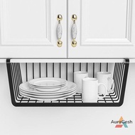 [AuraGesh] 1pc White/ck Hanging Net Basket Iron Material Large Capacity Hanging Under Cabinet Wall W