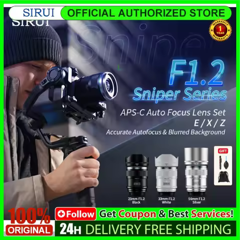 SIRUI Sniper 16mm 23mm 33mm 56mm 75mm F1.2 APS-C Auto Focus Lens For Sony E zve10 Mount for Fuji X M