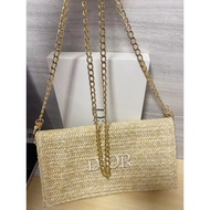 Vip Gift Straw Cosmetic Bag diy+Metal Chain Crossbody Bag+Box