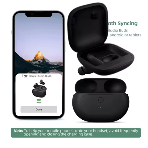 USB-C For Beats Studio Buds + Charging Case with Bluetooth Pairing Sync Button & 660MAh Replacement 