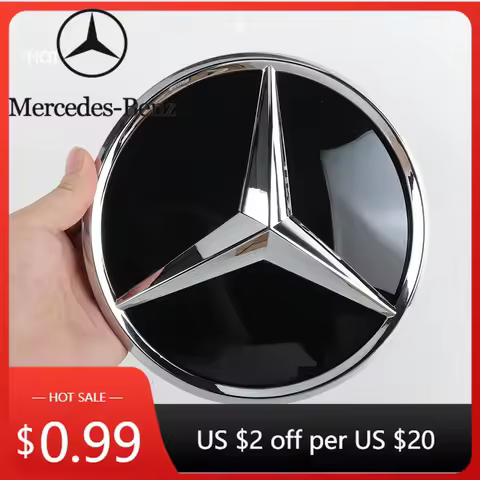 Car Sticker 3D 185MM 205MM Front Grille Star Logo Emblem Badge Auto Accessories For Mercedes-Benz C/