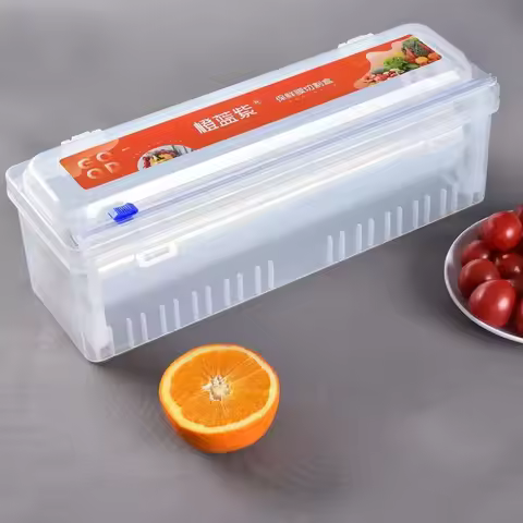 Plastic Cling Film Cutting Box Kitchen Home Large Capacity Food Grade High Temperature Resistant Com