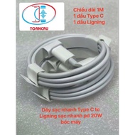 Rin 20w 1m fast charging cable for 8p/Xsm/11promax/12promax/13promax/14promax/tablet