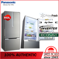 Panasonic Econavi Inverter 602L 2 Door Fridge Refrigerator with Urban Bottom Freezer Design - NR-BY608XS (Stainless Steel)