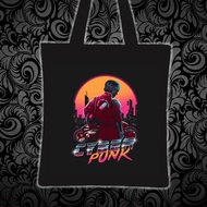 CYBER PUNK BIKER Printed tote bag canvas