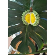 Durian shaped wool keychain - Size (5 x7)cm - Suitable as a keychain, backpack/bag or phone