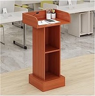 Stylish and Modern Lightweight Lecterns Particle Board Podiums With 2 Storage Room Standing Lectern Laptop Desk Easy To Assemble Podium Stand