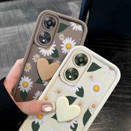 3 Pcs(Attractive Daisies Phone Case+Love Lanyard+Stand) for OPPO A2x/A3 4G/A3 5G/A3X 4G/A3X 5G(India